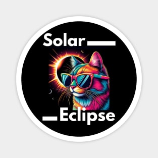 Solar Eclipse 2024 Cat Wearing Solar Eclipse Glasses Magnet